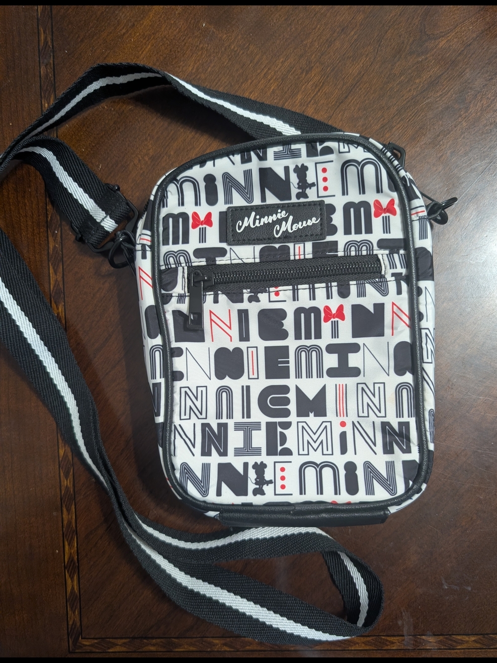 Disney Minnie Mouse Black, White & Red Crossbody Bag